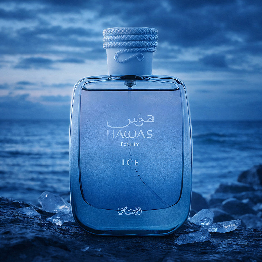 Rasasi Hawas Ice EDP 100ml – Perfume Masculino Árabe, Refrescante e de Longa Duração