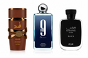 Kit 3 Perfumes Masculinos Mais Vendidos: Asad Bourbon, Afnan 9am Dive e Hawas Black