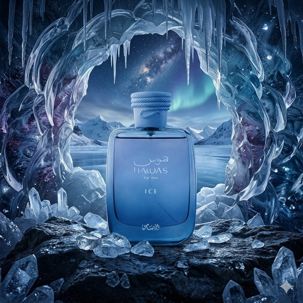 Rasasi Hawas Ice EDP 100ml – Perfume Masculino Árabe, Refrescante e de Longa Duração